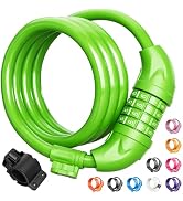Titanker Bike Lock, Bicycle Lock 4 Feet Cable Lock 1/2 Inch Resettable Bike Lock Combination with...
