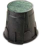 Rain Bird VBRND7 Round Sprinkler Valve Box, Black with Green Lid, 7