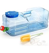 Dicunoy Camping Water Container, 2.6 Gallon Portable Water Jug with Spigot, Thick Water Dispenser...