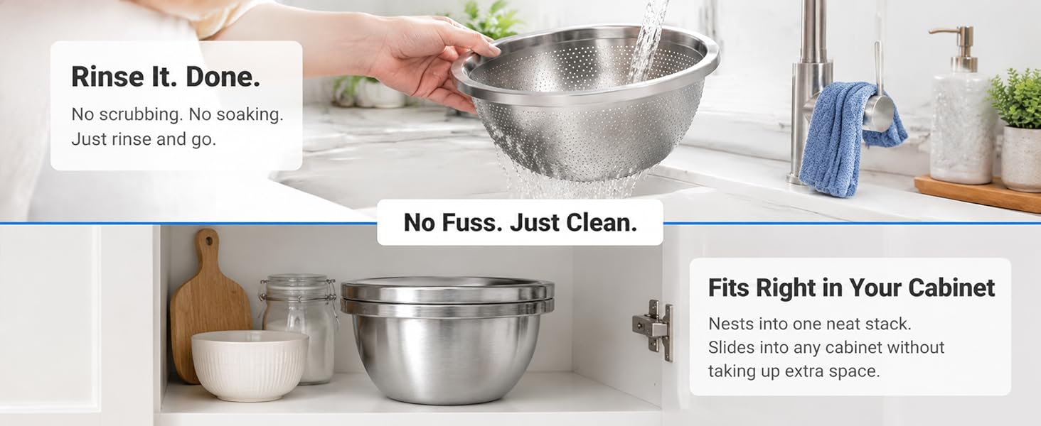 Paoli 304 Stainless Steel Fine Mesh Colander Set