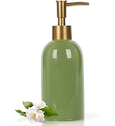 Natheeph 14OZ Ceramic Soap Dispenser Ceramic Soap Pump Dispenser Can Fill Liquid for Bathroom/Kit...