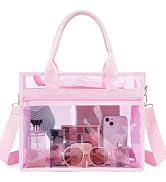 Fammart Iridescent Clear Beach Bag for Women, Large Pool Tote Cruise Vacation Essentials - Waterp...