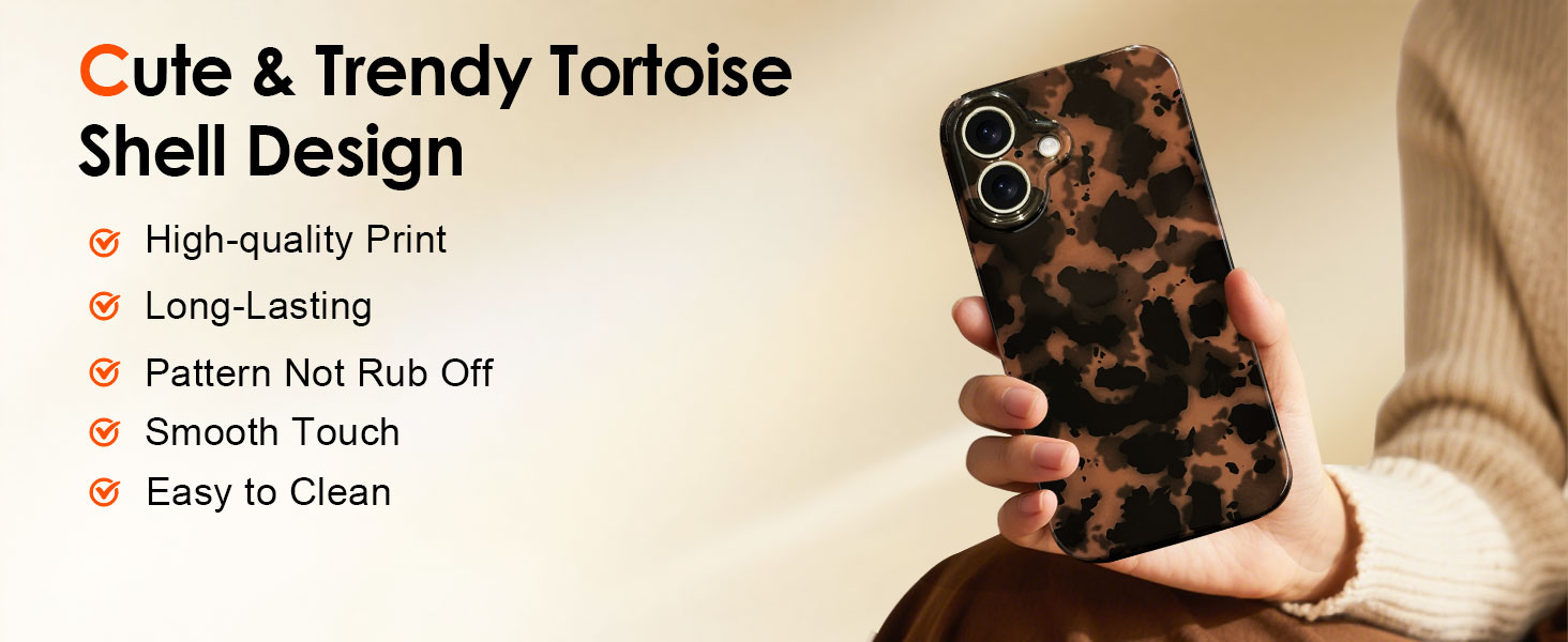 Cute & Trendy Tortoise Shell Design iPhone 17 Phone Case