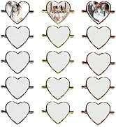 Frinnovan, 15 Pack Sublimation Watch Charm Blanks Heat Transfer Heart Watch Band Charms Personali...