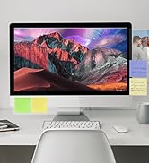 MECCALINE Monitor Memo Board 2Pcs - Flexible Clear PET Computer Screen Sticky Note Holder - Side ...
