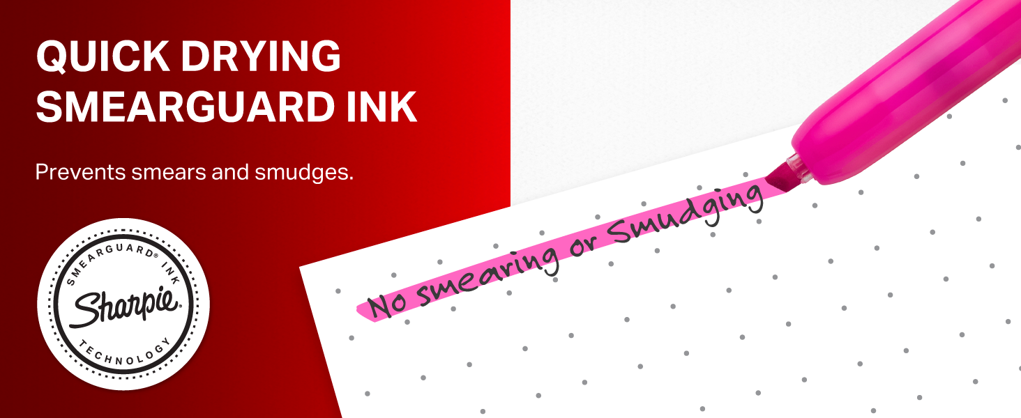quick drying smearguard ink prevent smear smudge clean office school notes study teacher college