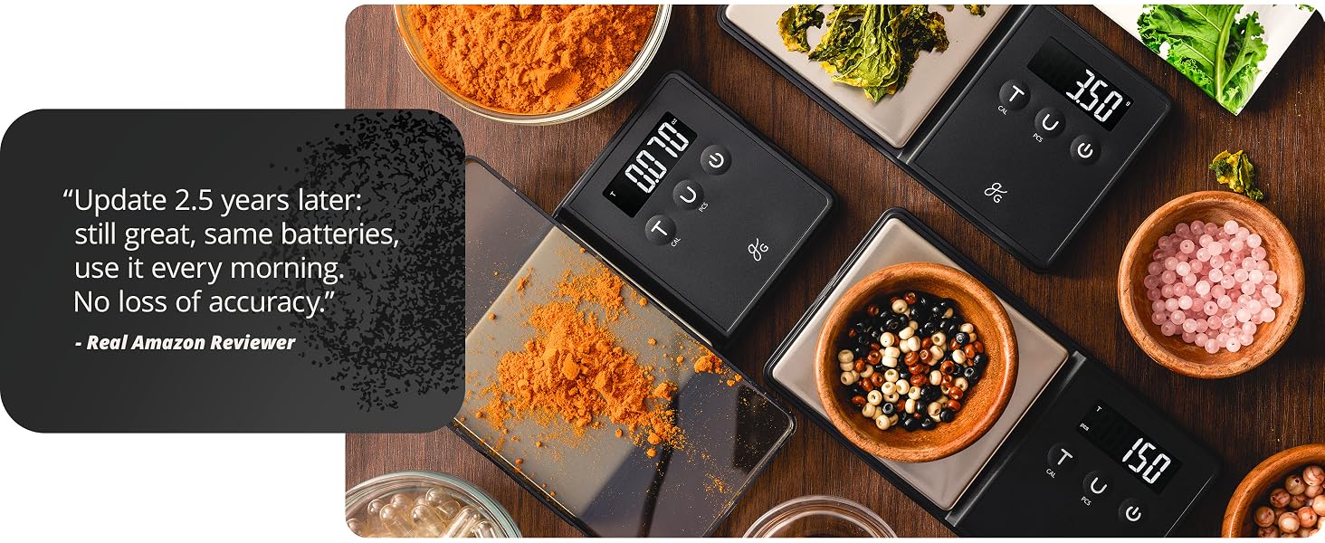 digital kitchen scale for spices herbs and coffee long battery life high accuracy