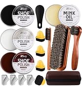 17Pcs Leather Shoe Polish Set Travel Boots Shine Care Kit Horsehair Brushes for Men Him Husband D...