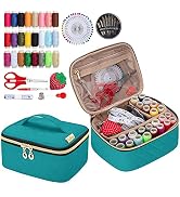 LoDrid Sewing Kit, Portable Flannel Bag with Complete Sewing Supplies for Travel & Home, Sewing R...