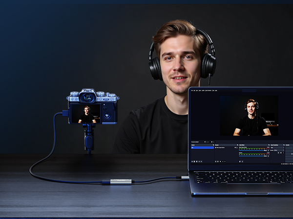 Series of dark interface screens showing what appears to be video editing or production software with timeline and multiple tracks visible.