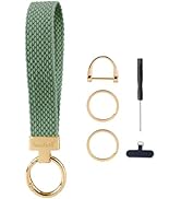 Maidsail Stretchy Keychain Wristlet, Woven Wrist Lanyard for Car Keys with 3 Keyrings, Cute Soft ...