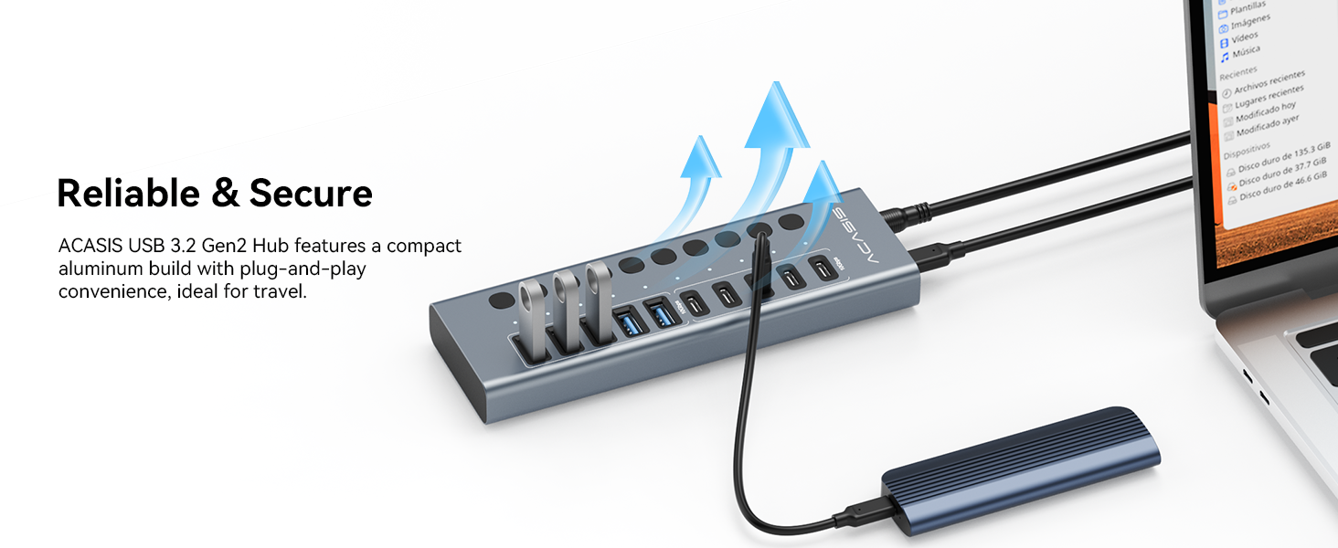 Aluminum USB Hub Powered