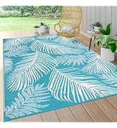 Pauwer Outdoor Rug 5'x8' Waterproof for Patios, Reversible Outdoor Plastic Straw Rug, Indoor Outd...