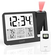 uzoli EM3539E Projection Alarm Clock, WWVB Atomic Projector Clock for Bedroom Ceiling, Projection...