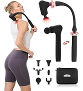 2-in-1 Detachable Massage Gun with Heat, Muscle Massager with Long Handle | Self back massage, mu...