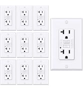 BESTTEN 10 Pack 20 Amp GFCI Outlet, GFI Outlet with LED Indicator, Ground Fault Circuit Interrupt...