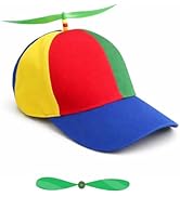 Aiermo Colorful Helicopter Propeller Baseball Cap - Spinning Propeller Hat for Adults, Adjustable...