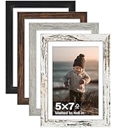KINLINK 5x7 Picture Frames, Mix Color Photo Frames with Plexiglass for Picture 4x6 with Mat or 5x...