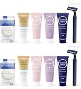 Travel Size Toiletries Bulk,Individually Wrapped 1 Fl Oz Mini Body Wash 2-in-1 Shampoo & Conditio...