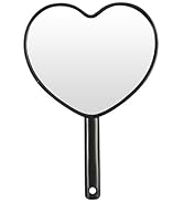 mpowtech Heart-Shaped Small Hand Mirror for Travel (4.65" x3.15'') - Lightweight Hand Mirror with...