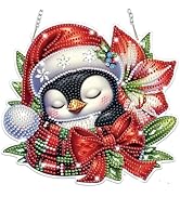 Bowetile Christmas Diamond Art Hanging Kits for Adults Kids, Penguin Diamond Art Suncatchers, 5D ...