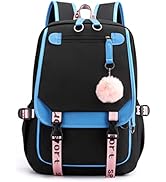 Backpack for Girls Casual Daypack Nylon Waterproof Kids Elementary Middle Schoolbag Children Bookbag