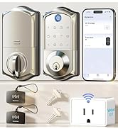 Veise VE017G Wi-Fi Keyless Entry Door Lock with Fingerprint, App Remote Control, Smart Locks for ...