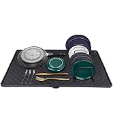 Dish Drying Mat, Silicone Dish Drying Mat for Kitchen Counter, Extra Thick & Large Dish Drainboar...