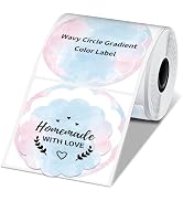 Phomemo Wavy Thermal Round Gradient Rainbow Label, Circle Label Sticker Compatible with M110/M110...