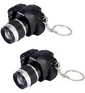 GANPUB 2Pcs Camera Keychain with Sound, Key Ring Decor Bag Wallet Pendant, Mini Camera Design Key...