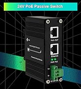 Industrial Gigabit Passive PoE Injector Hardened POE Adapter with 12-24V DC Input 24V PoE Output ...