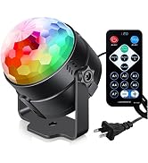Sound Activated Party Lights with Remote Control Dj Lighting, Disco Ball Strobe Lamp 7 Modes Stag...