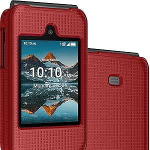 case for boost summit 4g flip phone case protection front and back red