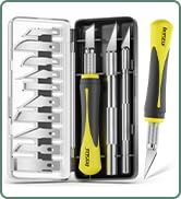 DIYSELF 16-Piece Craft Knife Set, Exacto Knife Set, 3-Piece Hobby Knife with 10-Piece Exacto Knif...
