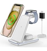 CIYOYO 3 in 1 Wireless Charging Station, Wireless Charger Stand for Multiple Apple Devices, Wirel...