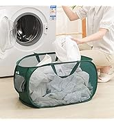 collapsible laundry baskets, Pop Up Laundry Hamper, Foldable mesh Laundry Baskets (Each with 2 Re...