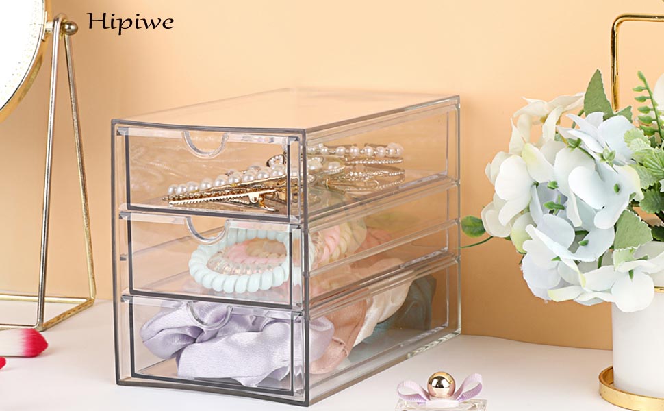 3 Drawers Acrylic Drawer Organizer Clear Desktop Organizer