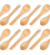HANSGO Small Wooden Spoons, 12PCS 5 inches Mini Wooden Salt Spoons Tasting Spoon Wooden Soup Spoo...