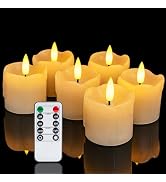Homemory Flameless Votive Candles with Timer Remote, 2" x 2" Real Wax, 300+ Hour Realistic Black ...
