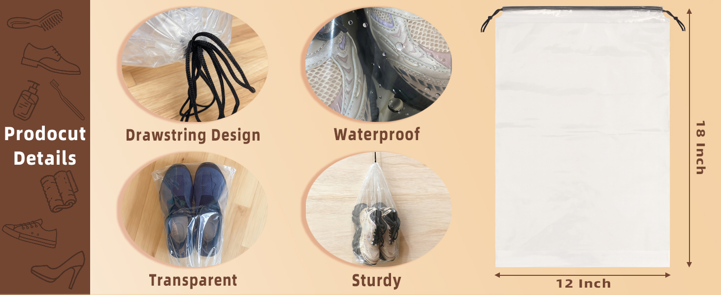 clear shoe bags