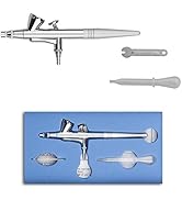 Pinkiou Airbrush Gun Mini Makeup Air Brush Spary Gun 0.4mm Needle and Nozzle For Make up Face Eye...
