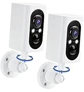 Security Cameras Wireless Outdoor 355° Pan Rotating 2K Color Night Vision Cameras for Home Securi...