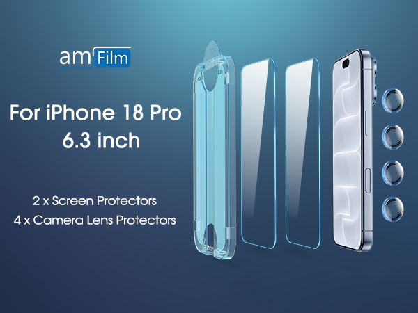 amFilm OneTouch Screen Protector for 18 Pro 6.3" Tempered Glass