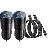 USB C Car Charger 40W, OKRAY Dual USB-C PD3.0 Fast Charging Car Charger | 12v Cigarette Lighter A...