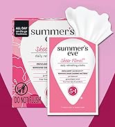 Summer's Eve Sheer Floral Daily Refreshing Feminine Wipes, Removes Odor, pH balanced, 16 count, 1...