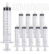 30Pack 10ml Syringes with Caps Luer Slip Tip No Needle Plastic Syringe for Refilling and Measurin...