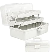 TERGOO 12.5in 3-Layer Multipurpose Craft Organizers and Storage with Adjustable Dividers, Portabl...