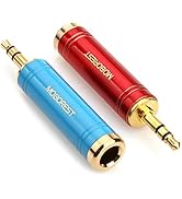 MOBOREST 3.5mm Male to 6.35mm Female Stereo Pure Copper Adapter, 1/8 Inch Plug to 1/4 Inch Jack S...