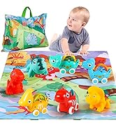 ALASOU 7 PCS Dinosaur Fantastic Creatures Car Toys with Playmat/Storage Bag|Baby Toys for 1 Year ...