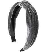 Motique Accessories Grey Velvet Knotted Headbands for Women